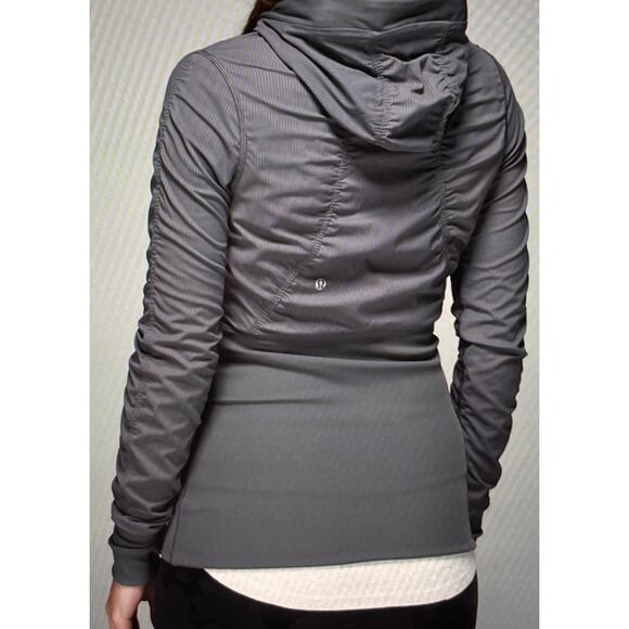 LULULEMON Dance Studio Reversible Hoodie Jacket Full Zip Gray Color Size 4 - Picture 2 of 10